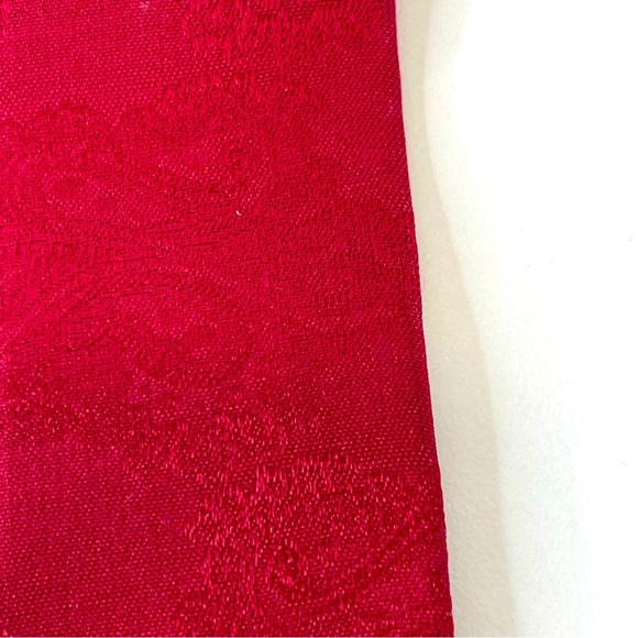 VTG Torino Silk Suspenders Men Leather Red Paisley Made in USA All Over Pattern - Picture 6 of 8